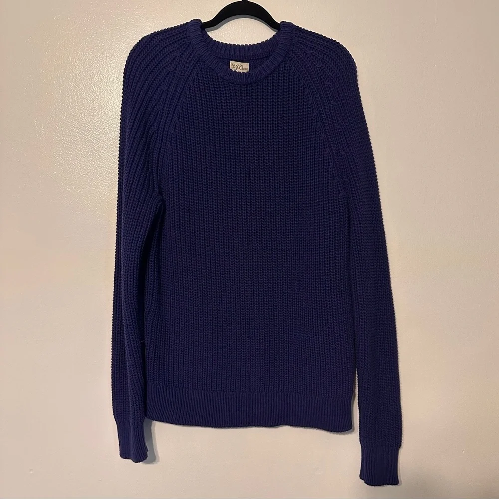 J. Crew Heritage Cotton Shaker Stitch Pullover Sweater Blue Size Men’s Large